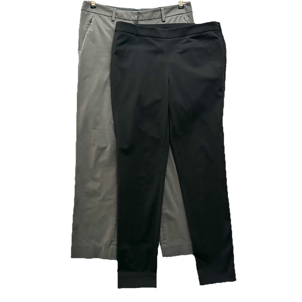 Ministry of Supply Sz 8 Set Of‎ 2 Straight Leg Pants Black Gray Travel